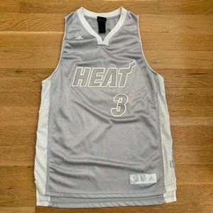 Dwayne Wade - RARE Adidas Silver/White Heat Jersey - Large